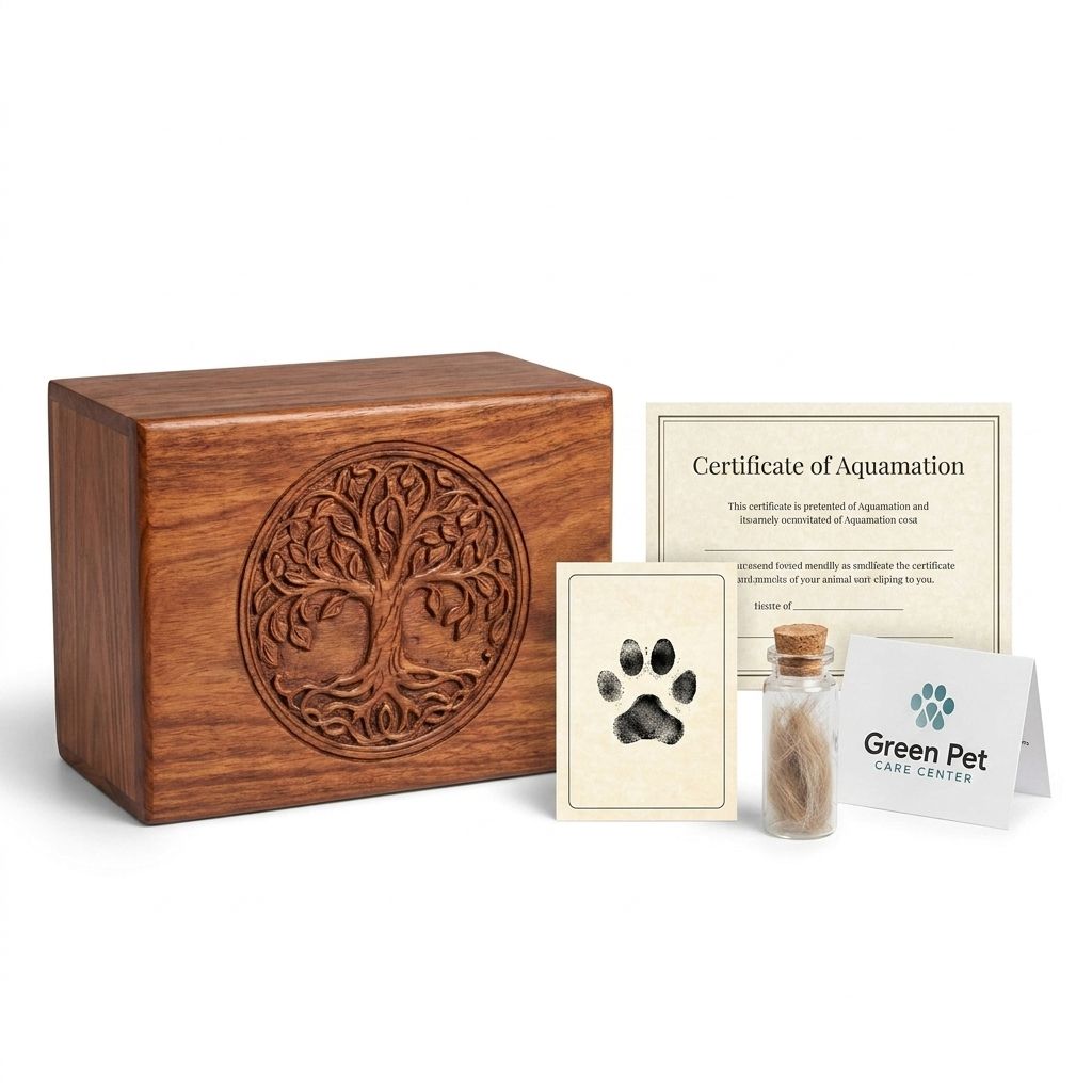 Private First Class aquamation with Sheesham Circle of Life urn